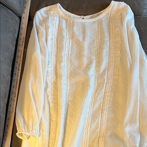 LOFT White Textured Blouse